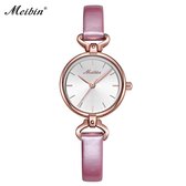 Longbo - Meibin - Dames Horloge - Roze/Rosé/Zilver - 27mm (Productvideo)