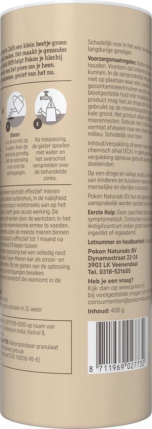 Pokon tegen Mieren Korrels - 400g - Mieren bestrijden - 40g per 1L water - Mierenpoeder