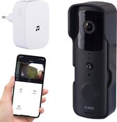 Smart WLAN deurbel met camera en intercom | Full HD 1920x1080 | Draadloos via WLAN 2.4G | IP52 waterdicht | Met bewegingsmelder en nightvision