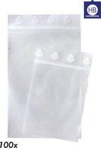 Hartberger Gripzakjes - 120 x 180 mm (100 stuks) grip zakje plastic met ziplock - transparant - Gripzakje - sterke kwaliteit