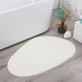 Lucy's Living Luxe badmat PIERRE White – 70 x 120 cm - beige – badkamer mat - badmatten -  badtextiel - wonen – accessoires