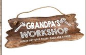 Woodart tekstbord Grandpa's workshop