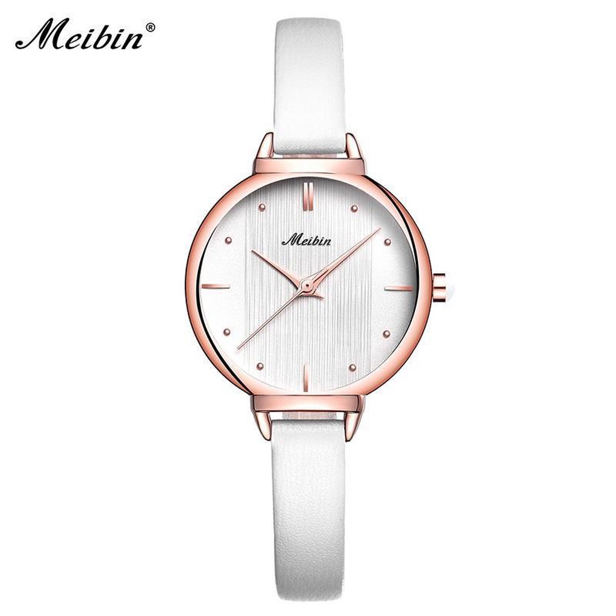Longbo - Meibin - Dames Horloges - Wit/Rosé - 31mm