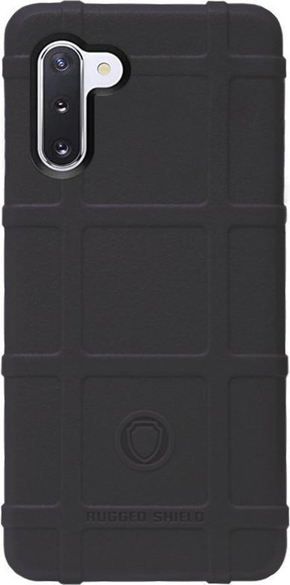 RUGGED SHIELD Rubber Bumper Case Hoesje Geschikt Voor Samsung Galaxy Note 10 Plus - Zwart