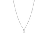 YO&NO - Ketting - Zilver - Gourmet - letter A -  1,1 mm -  41 + 5 cm - Gerhodineerd - Zilver 925