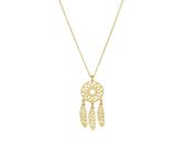 YO&NO -  Ketting - Goud - Anker -  Dromenvanger -  0,8 mm -  40 - 42 - 44 cm - Sieraden vrouw - 585 goud