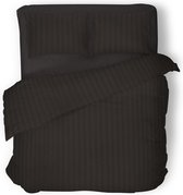 Elegance - Dekbedovertrek - 140x200/220 - Uni - Satijnstreep / Satijn Streep - Hotel Kwaliteit Satin Stripe - Black