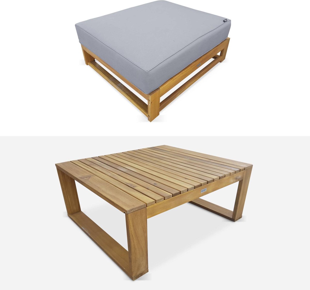 sweeek - Tuinset van hout voor 5 personen - mendoza - bank, fauteuils en salontafel van acacia, 6 modulaire elementen, design – foto 5