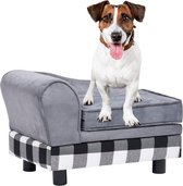 Luxe Honden Sofa – inclusief Opbergruimte - Hondenmand - Hondenbank – Hondendeken – Hondensofa 57x36x34 cm - Ruit