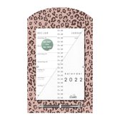 Hobbit omslagkalender luxe panter op schild 2022 - ringband - ongeveer een A4 formaat - 2-weeks omslagkalender met spiraal - 1 week per pagina - met pen - panter