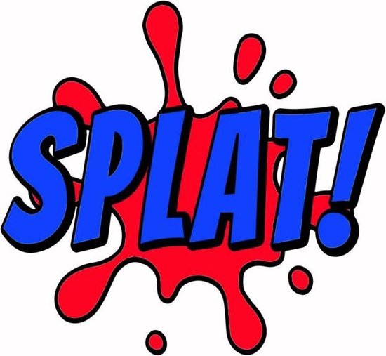 Tekst sticker SPLAT! - superhelden thema