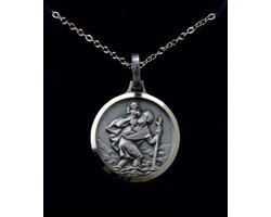 Ketting met hanger Christoffel zilver (6903)