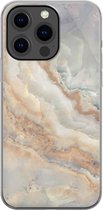 Apple iPhone 13 Pro Telefoonhoesje - Transparant Siliconenhoesje - Flexibel - Met Marmerprint - Marmer - Goud