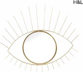 H&L spiegel - goud - oog - 47 x 40 cm - woondecoratie