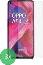Geschikt Voor: Oppo A54 5G / A74 5G - 3x Screenprotector - screen protector - glas - bescherm - beschermglas