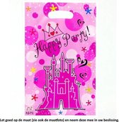10 Uitdeelzakjes Roze Party Kasteel 16,5 x 25 cm - Cellofaan Plastic Traktatie Kado Zakjes - Snoepzakjes - Koekzakjes - Koekje - Cookie
