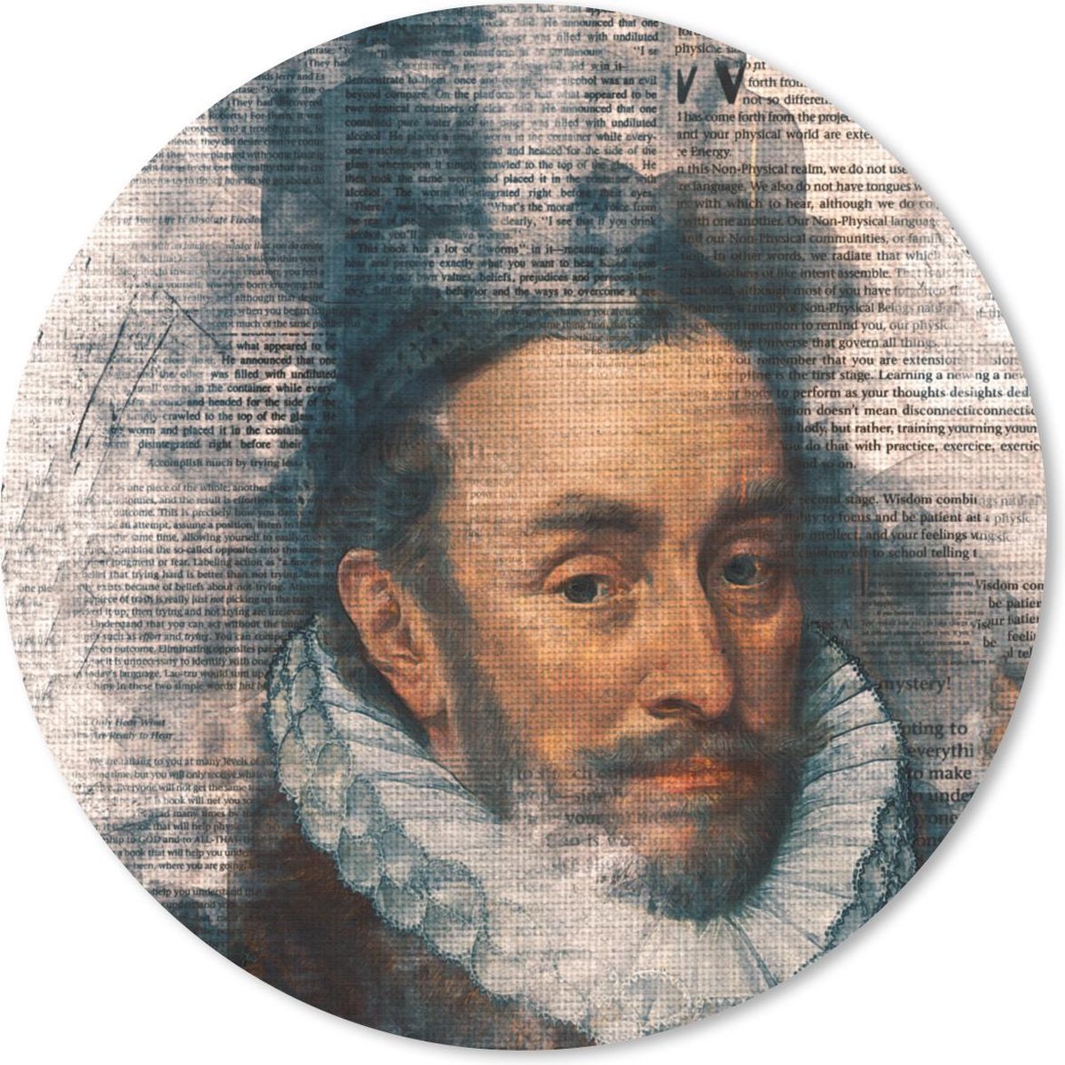 Muismat rond 50x50 cm - Mousepad Willem van Oranje - Krant - Kunst - Ronde muismatten