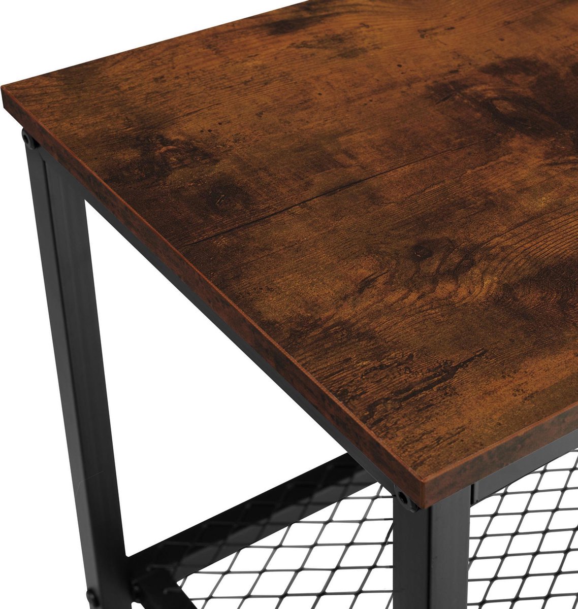 tectake Consoletafel Tralee 100x35x80,5cm, Industrieel Hout Donker, Rustiek | Leen Bakker