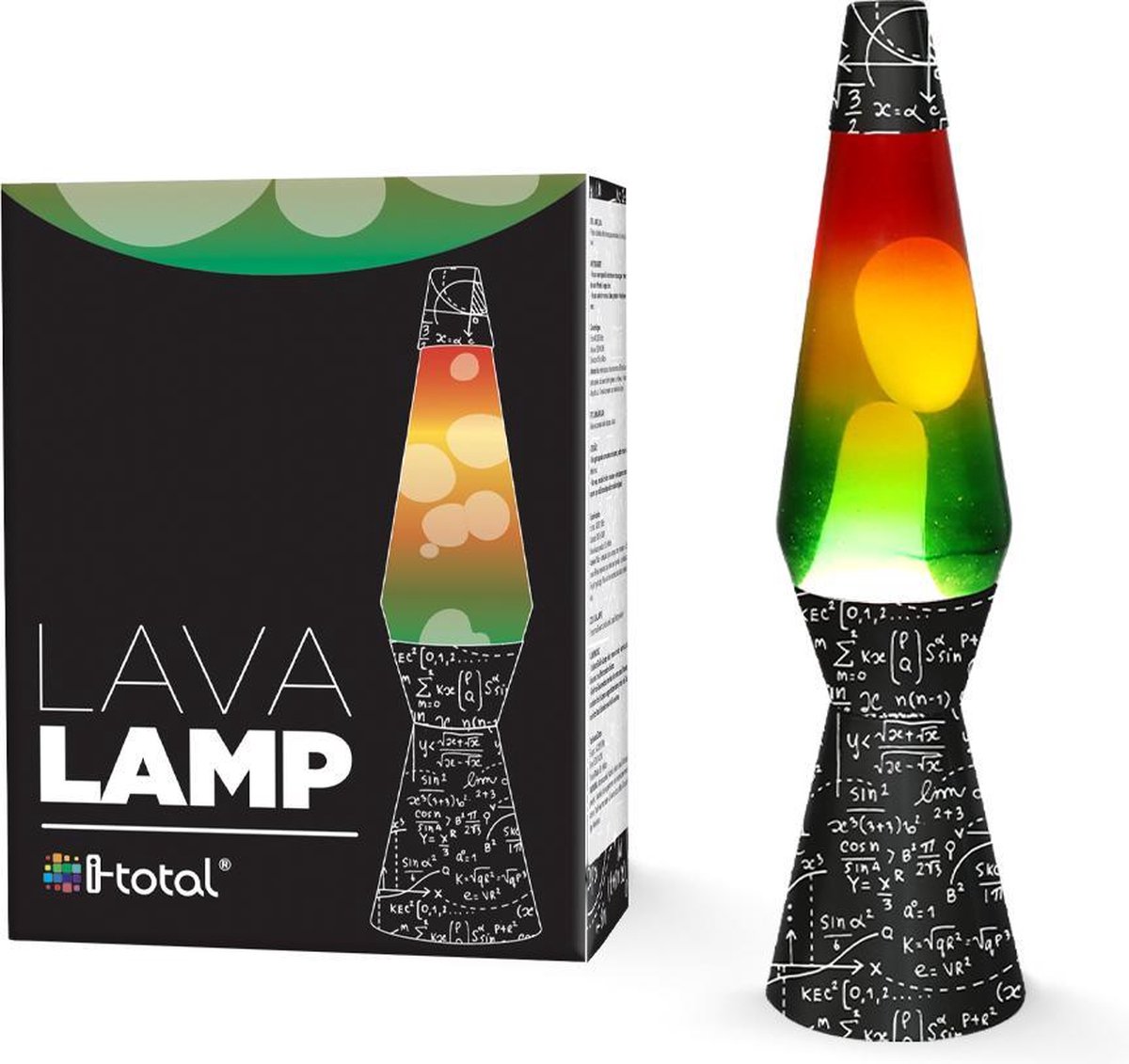 i-Total Lavalamp - Lava Lamp - Sfeerlamp - 40x9.2 cm - Glas/Aluminium - 30W - Math - XL1777