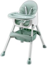 Luxe Eetstoel voor Baby en Kind - Meegroeistoel voor Kinderen - Kinderstoel Afstelbaar - Kinderzetel - Groen 92 cm hoog