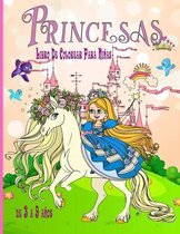Princesas Libro De Colorear Para Niñas de 3 a 9 años
