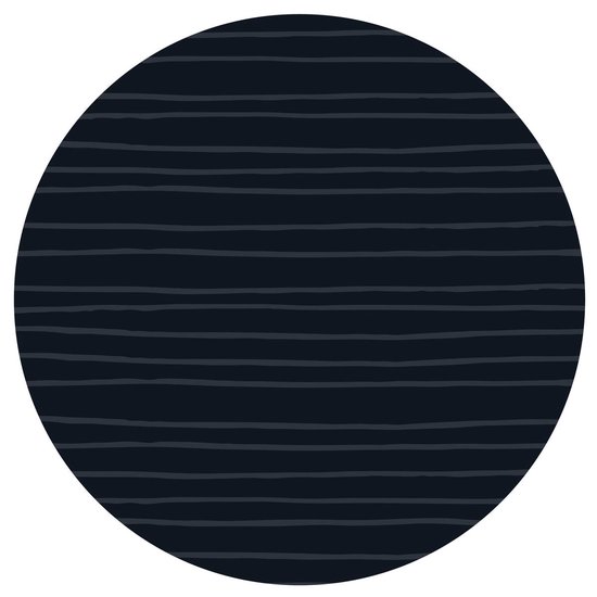 Cercle bleu foncé avec des lignes horizontales grises.
