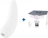 Satisfyer Curvy 2+ - Wit - Luchtdruk Vibrator + Luxe Massagekaars - Petchouli