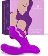 SweetyToys Luchtdruk Vibrator voor Vrouwen - 20 Krachtige Standen - Dubbele Vaginale Penetratie - Purple