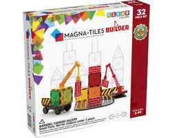 foto van Magna Tiles - Builder Bouwplaats Set - Magnetisch Speelgoed 32st