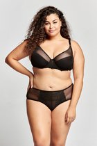 Gaspara Dames Lingerie & Transparant Hoge Taille Slips - Speciale Korting - Ondergoed Dames - Maat XXL - ZWART