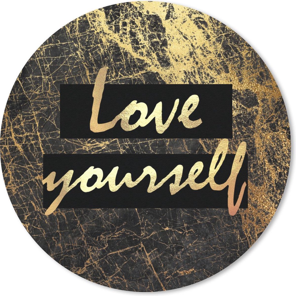 Muismat rond 50x50 cm - Mousepad Quote - Zelfvertrouwen - Goud - Ronde muismatten