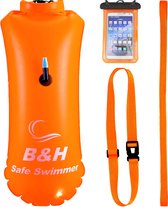 Premium Safe swimmer Zwemboei voor veilig Openwaterzwemmen - Safeswimmer zwem boei inclusief drybag opbergzak | B&H Safe swimmer
