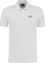 EA7 EA7 Train Logo Series Sueded Pima Polo  Poloshirt - Mannen - wit