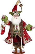 Mark Roberts Santa - Kerstmans kleine vriend - decoratiebeeld - rood groen - 60cm - Collector's item Kunststof / Rood