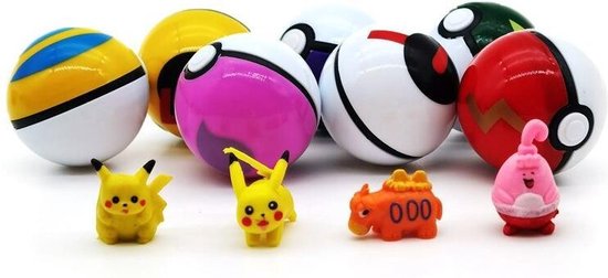 Thumbnail van een extra afbeelding van het spel 12 pokémon pokeball met random pokemon figuur in de bal - pokemon - bal - pokemonbal - pokebal - pokéball - pokemon ball - pokemon bal met figuur