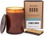 KOBO Geurkaars Woodblock Stoneflower 425 g