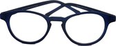 Computer bril - donkerblauw rond sterkte +2.5 - blauw licht filter - blue blocker leesbril