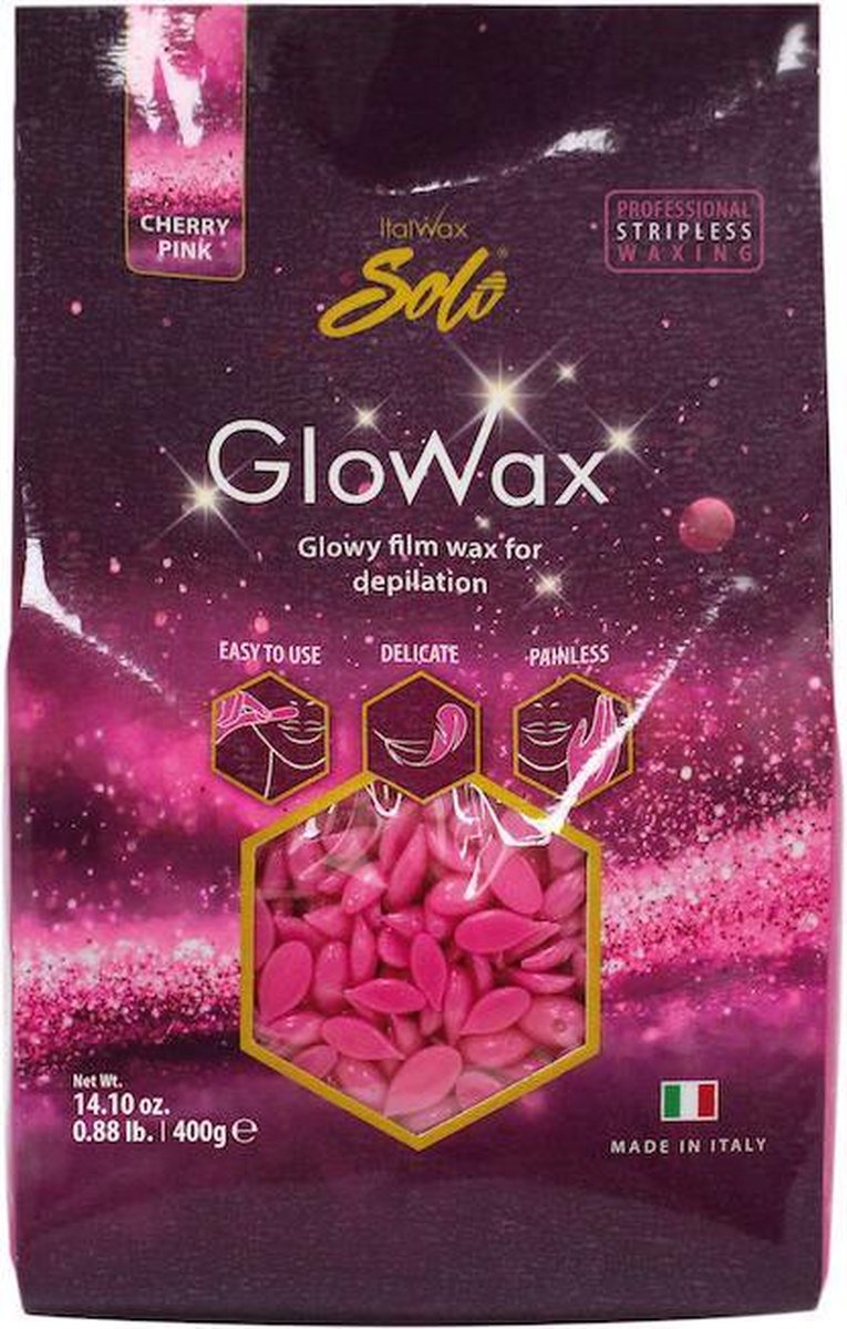 Italwax Solo Glowax cherry pink film wax 400g