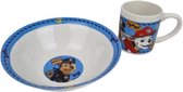 Paw Patrol Kinderservies - Servies - Mok / Kom - Blauw / Wit - Keramiek - 2 Delig