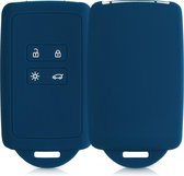 kwmobile autosleutelhoes voor Renault 4-knops Smartkey autosleutel (alleen Keyless Go) - Siliconenhoes in donkerblauw - Sleutelcover