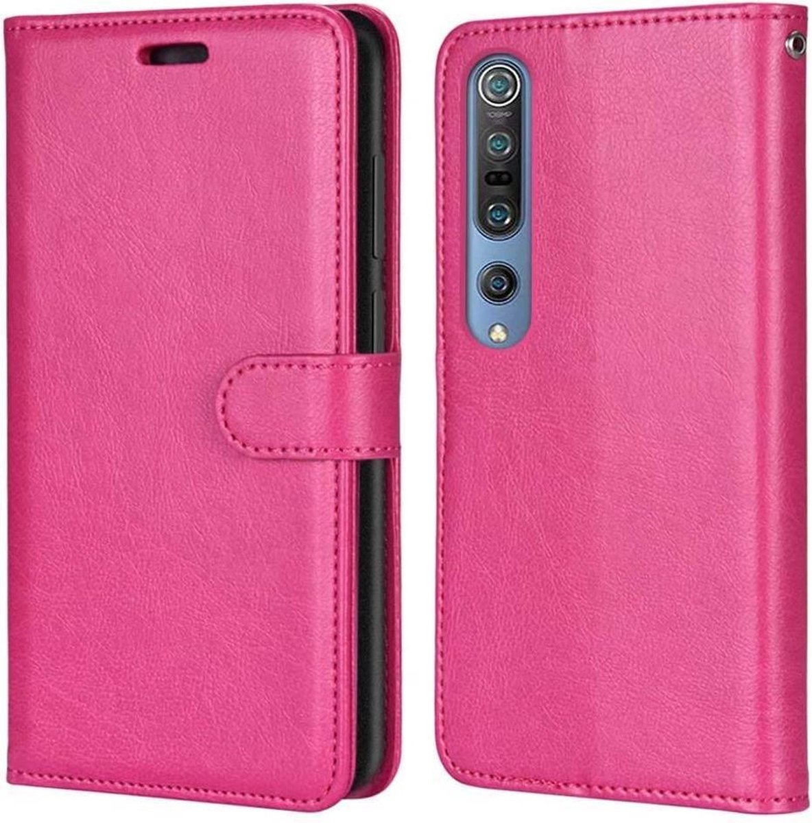 Bookcase Geschikt voor: Xiaomi Mi 10 / 10 Pro - Roze - portemonee hoesje