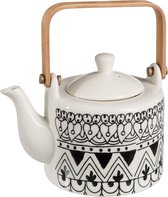 Kleine Theepot Zwart Wit 0.6 L