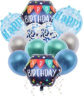 Ballonnen - happy birthday - verjaardag - pakket - donker blauw