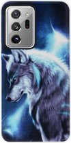 ADEL Siliconen Back Cover Softcase Hoesje Geschikt voor Samsung Galaxy Note 20 Ultra - Wolf