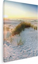 Artaza Canvas Schilderij Strand En Duinen Tijdens Zonsondergang - 60x80 - Foto Op Canvas - Canvas Print