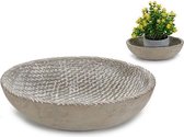 Bordenwisser vlechtwerk Cirkels Cement (25.2 x 18.5 x 6.6 cm)