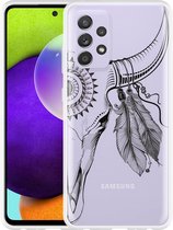 Hoesje Geschikt voor Samsung Galaxy A52s Boho Buffalo Skull