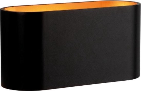 Spectrum - LED Wandlamp Ovaal - Zwart Goud met G9 fitting - 80x80x160 mm