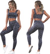 Sportoutfit - Sportkleding Set Dames - Yoga Kleding - Sport BH - Sportlegging Dames - Sport Top - High Waist Legging Dames - Luipaard en Tijger Print - Dames Kleding - Legging & Sh