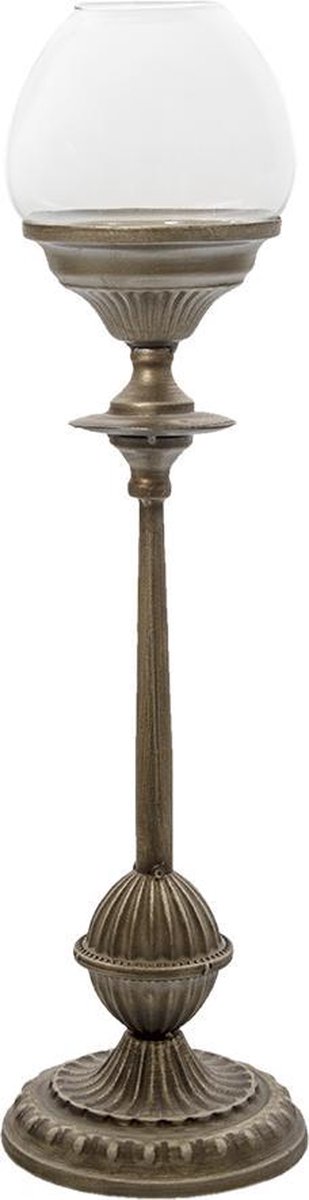 Clayre & Eef Kandelaar Ø 15*57 cm Zilverkleurig Ijzer Kaarsenstandaard Kaarsenhouder